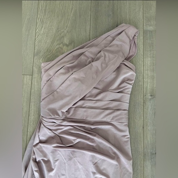 women’s Elegant mauve purple One-Shoulder Dress - Picture 5 of 7